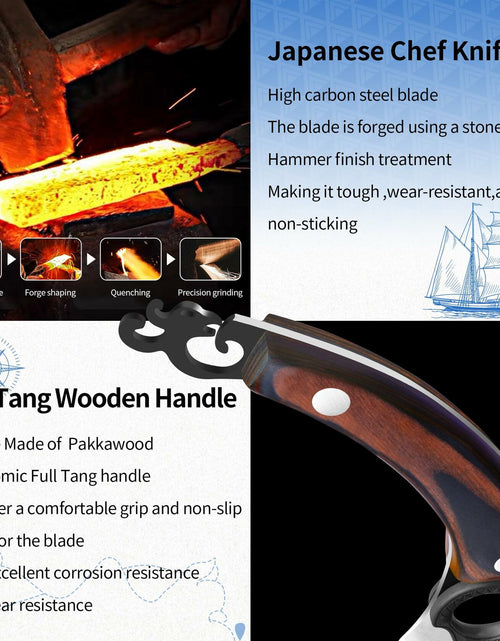 Load image into Gallery viewer, XYJ Forged Boning Knife Carbon Steel Full Tang Coffee w/ Sheath

