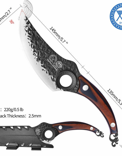 Load image into Gallery viewer, XYJ Forged Boning Knife Carbon Steel Full Tang Coffee w/ Sheath
