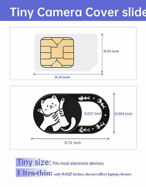 Load image into Gallery viewer, DR. PANDACAT Hug Me Cat 3-Pack Laptop Camera Cover Slide Black White
