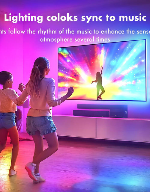 Load image into Gallery viewer, DTQJ RGB LED TV Backlight Strip 13.1ft USB Music Sync Bluetooth Remote
