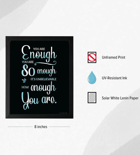 Ambience Alley Ltd You Are Enough Motivational Wall Decor Poster 8x10