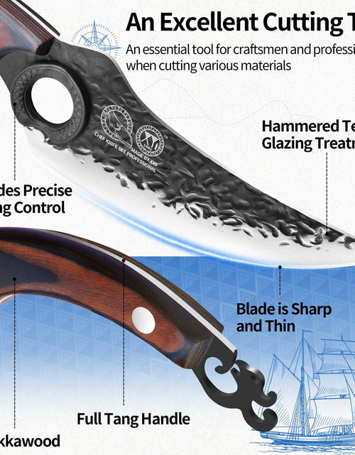 Load image into Gallery viewer, XYJ Forged Boning Knife Carbon Steel Full Tang Coffee w/ Sheath
