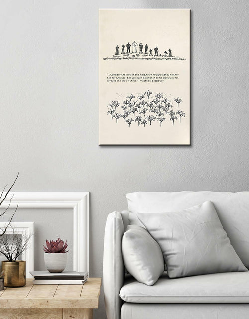 Load image into Gallery viewer, ZETCGSH Vintage Matthew 6:28 Bible Verse Christian Poster 12x16 Unframed
