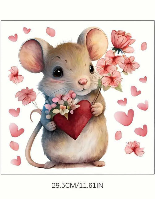 Load image into Gallery viewer, DIDOSOFT Mouse Love Petals Waterproof Toilet Cover Sticker Decals Color
