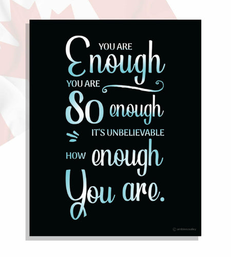 Ambience Alley Ltd You Are Enough Motivational Wall Decor Poster 8x10