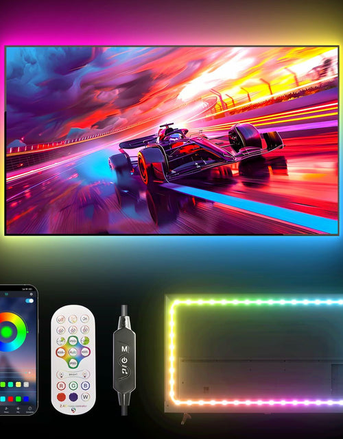 Load image into Gallery viewer, DTQJ RGB LED TV Backlight Strip 13.1ft USB Music Sync Bluetooth Remote
