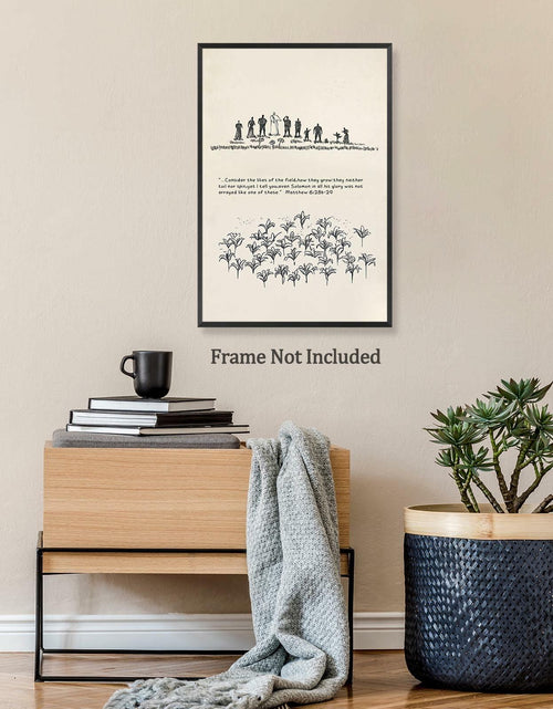 Load image into Gallery viewer, ZETCGSH Vintage Matthew 6:28 Bible Verse Christian Poster 12x16 Unframed
