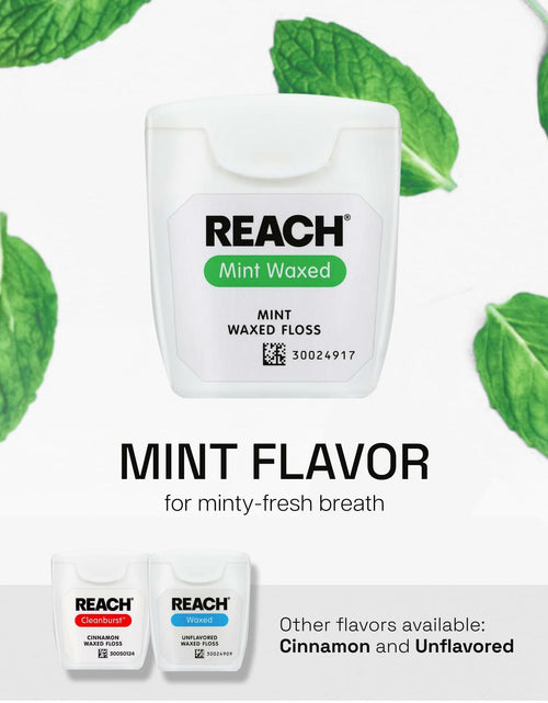 Load image into Gallery viewer, REACH Waxed Dental Floss Mint 55 yd 1 Pack PFAS Free Shred Resistant Green
