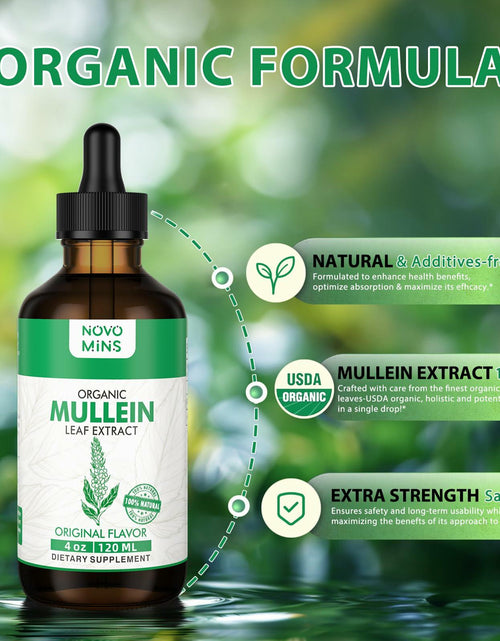 Load image into Gallery viewer, BestBy03/26 novomins Mullein Leaf Tincture Lung Detox Vegan 4 fl oz Chlorophyll
