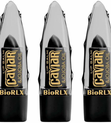 BioRLX Aloe Vera Lip Balm Caviar & Jojoba Oil 0.12oz Pack of 3