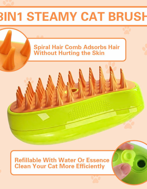 Load image into Gallery viewer, Steamy 3-in-1 Steam Pet Grooming Brush Self-Cleaning Hair Removal for Cats OPEN
