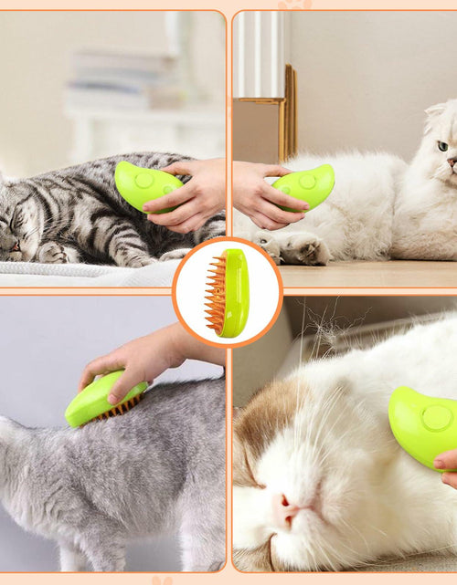 Load image into Gallery viewer, Steamy 3-in-1 Steam Pet Grooming Brush Self-Cleaning Hair Removal for Cats OPEN
