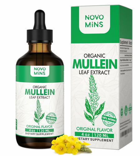BestBy03/26 novomins Mullein Leaf Tincture Lung Detox Vegan 4 fl oz Chlorophyll