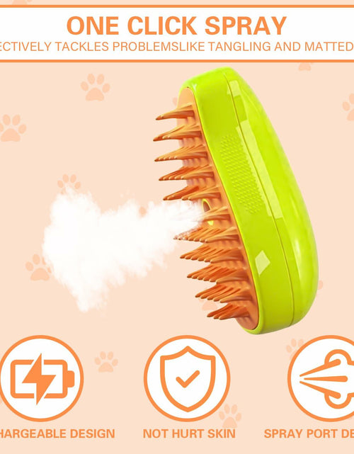 Load image into Gallery viewer, Steamy 3-in-1 Steam Pet Grooming Brush Self-Cleaning Hair Removal for Cats OPEN
