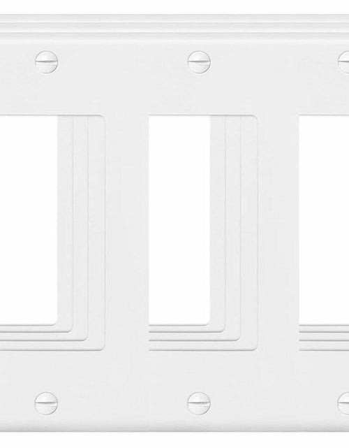 Load image into Gallery viewer, VJWEOU Decorative 3-Gang Light Switch Outlet Wall Plate Cover White 3 Pack
