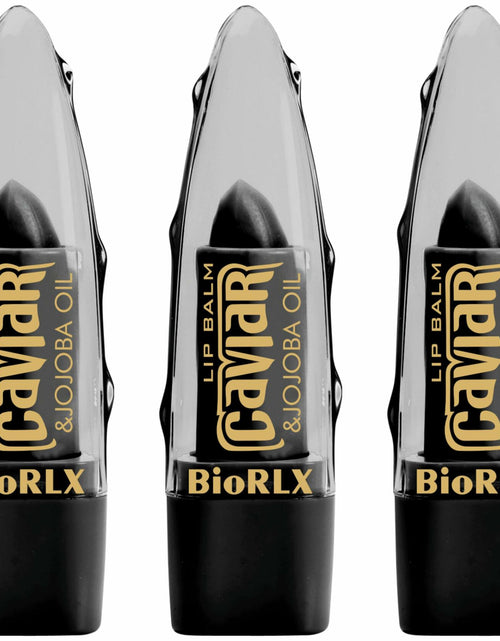 Load image into Gallery viewer, BioRLX Aloe Vera Lip Balm Caviar &amp; Jojoba Oil 0.12oz Pack of 3
