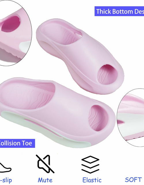 Load image into Gallery viewer, Meik Mangni Kids Cloud Slides Pillow Slippers Pink Size 9-9.5
