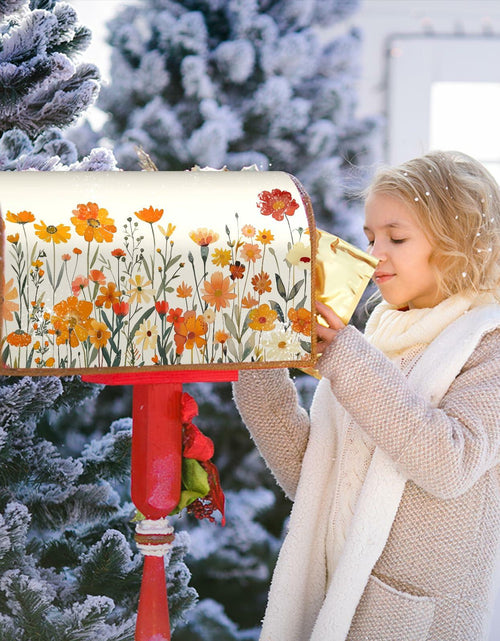 Load image into Gallery viewer, Kcozydecor Autumn Orange Flowers Magnetic Mailbox Cover 25.5x21in Standard
