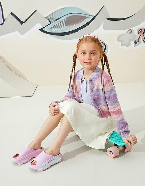 Load image into Gallery viewer, Meik Mangni Kids Cloud Slides Pillow Slippers Pink Size 9-9.5
