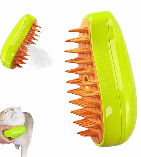Steamy 3-in-1 Steam Pet Grooming Brush Self-Cleaning Hair Removal for Cats OPEN