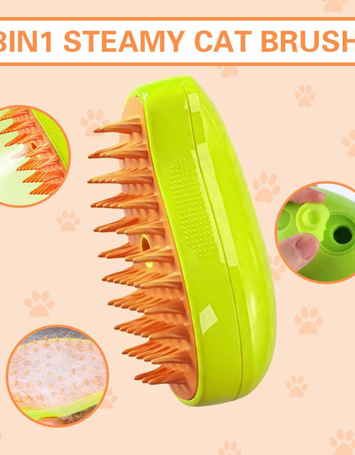 Load image into Gallery viewer, Steamy 3-in-1 Steam Pet Grooming Brush Self-Cleaning Hair Removal for Cats OPEN
