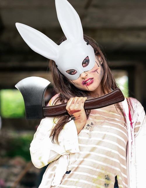Load image into Gallery viewer, Breathffy Halloween Bunny Mask &amp; Foam Axe Costume Accessories 14.57x10.63in
