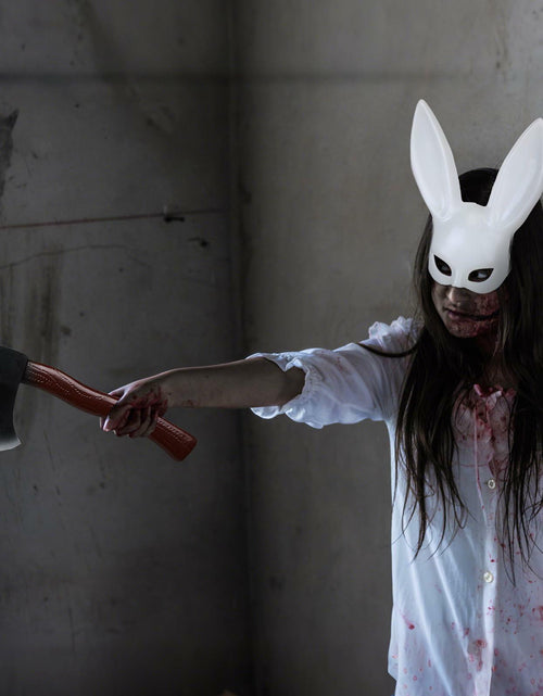 Load image into Gallery viewer, Breathffy Halloween Bunny Mask &amp; Foam Axe Costume Accessories 14.57x10.63in
