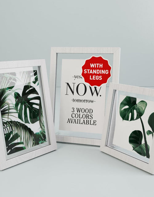 Load image into Gallery viewer, Latile Floating Picture Frames 3 Pc Glass Large 8x10 White UV Protection
