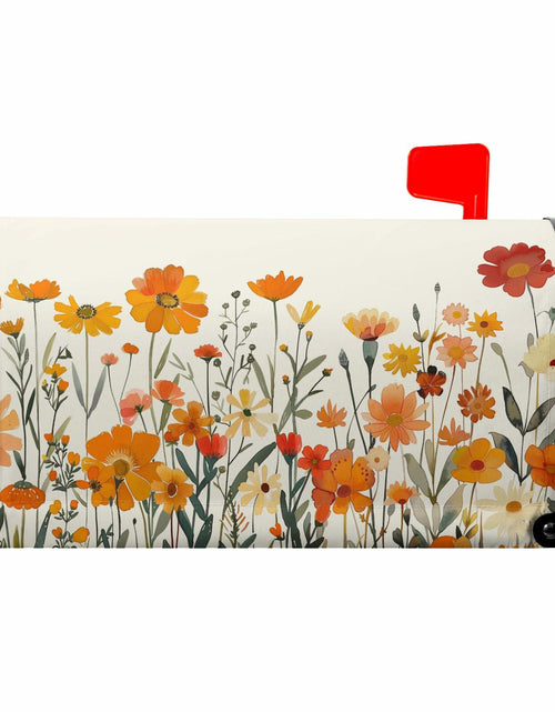 Load image into Gallery viewer, Kcozydecor Autumn Orange Flowers Magnetic Mailbox Cover 25.5x21in Standard

