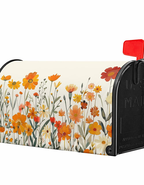 Load image into Gallery viewer, Kcozydecor Autumn Orange Flowers Magnetic Mailbox Cover 25.5x21in Standard
