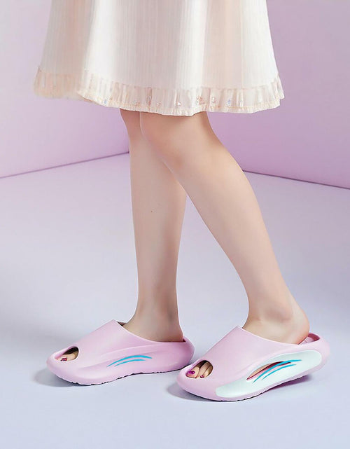 Load image into Gallery viewer, Meik Mangni Kids Cloud Slides Pillow Slippers Pink Size 9-9.5
