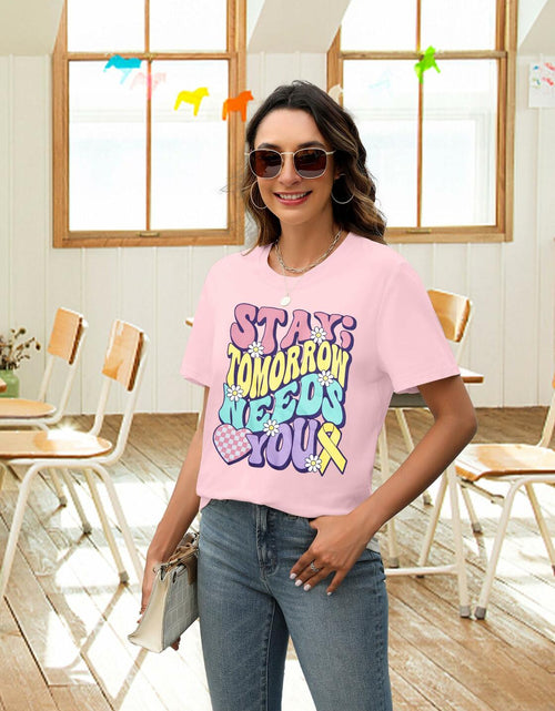 Load image into Gallery viewer, Mental Health Matters Shirt Women Suicide Awareness Tee Light Pink

