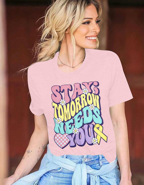 Load image into Gallery viewer, Mental Health Matters Shirt Women Suicide Awareness Tee Light Pink
