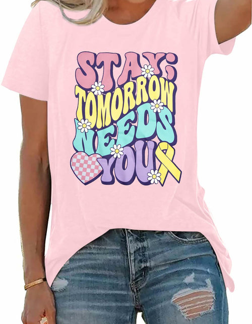 Load image into Gallery viewer, Mental Health Matters Shirt Women Suicide Awareness Tee Light Pink
