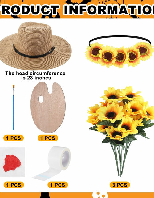Load image into Gallery viewer, Maiteenly Halloween Couple Costume Set Painting Artist 8 Pcs Yellow Size Adult

