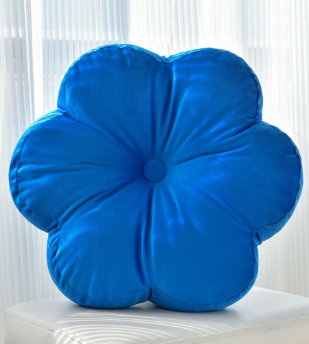 Xuyier Flower Shaped Velvet Throw Pillow 15in Black Floral Modern Decor