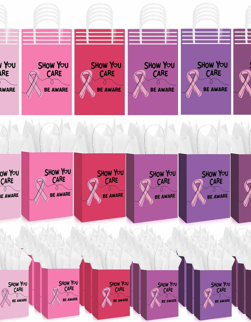 Load image into Gallery viewer, Abbylike 36 Pcs Breast Cancer Awareness Gift Bags Pink Ribbon Pink Color
