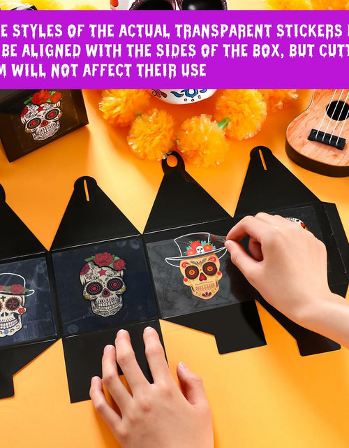 Load image into Gallery viewer, VIHOSE 12 Sets Day of The Dead Sugar Skull Masks Craft Kits Bulk Halloween Decor
