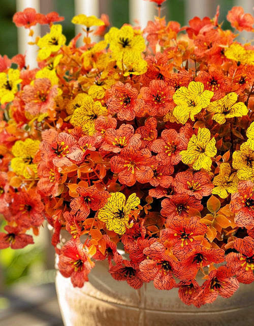 Load image into Gallery viewer, Guagb 12 Bundles Artificial Fall Flowers Faux Mums Silk Orange Yellow
