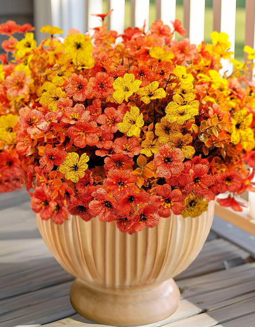 Load image into Gallery viewer, Guagb 12 Bundles Artificial Fall Flowers Faux Mums Silk Orange Yellow
