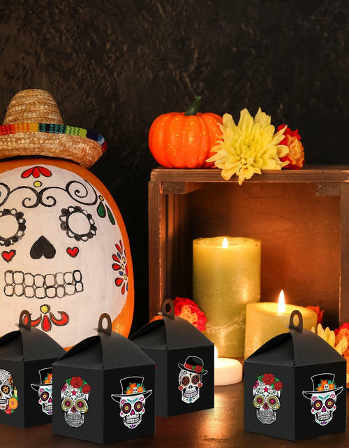 Load image into Gallery viewer, VIHOSE 12 Sets Day of The Dead Sugar Skull Masks Craft Kits Bulk Halloween Decor
