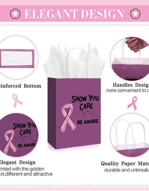 Load image into Gallery viewer, Abbylike 36 Pcs Breast Cancer Awareness Gift Bags Pink Ribbon Pink Color
