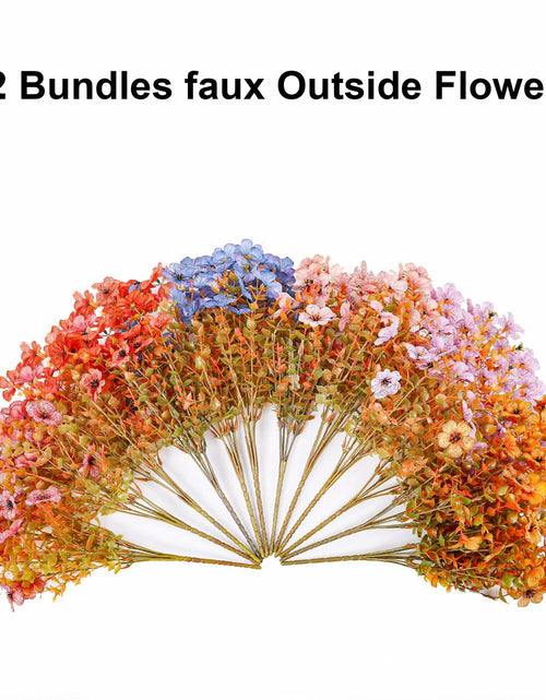 Load image into Gallery viewer, HyeFlora Artificial Fall Flowers Faux Mums with Eucalyptus 12 Bundles Multicolor
