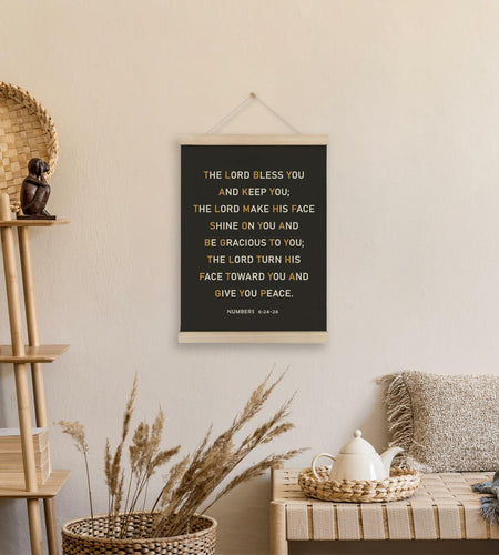 HRQKO Christian Numbers 6 24-26 Wall Art Poster Hanger Frame Black 12x16