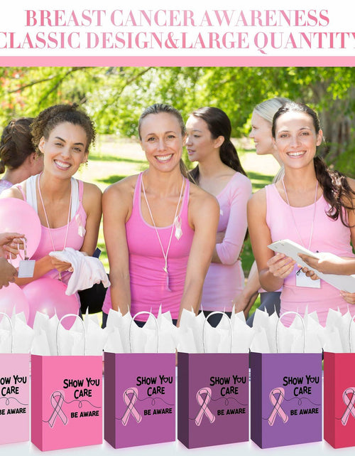 Load image into Gallery viewer, Abbylike 36 Pcs Breast Cancer Awareness Gift Bags Pink Ribbon Pink Color

