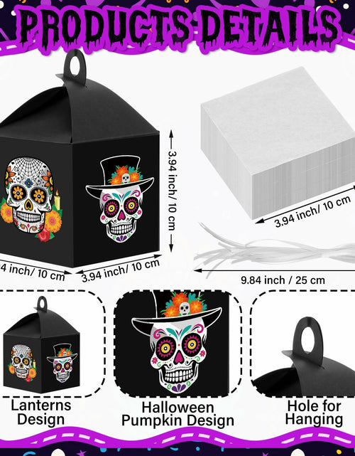 Load image into Gallery viewer, VIHOSE 12 Sets Day of The Dead Sugar Skull Masks Craft Kits Bulk Halloween Decor

