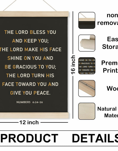 Load image into Gallery viewer, HRQKO Christian Numbers 6 24-26 Wall Art Poster Hanger Frame Black 12x16
