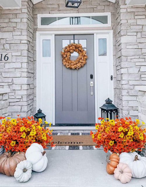 Load image into Gallery viewer, Guagb 12 Bundles Artificial Fall Flowers Faux Mums Silk Orange Yellow
