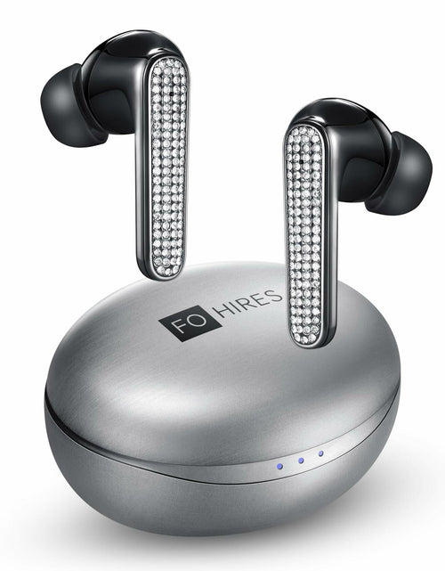 Load image into Gallery viewer, FOHIRES Diamond S Wireless Earbuds Rhinestone Handcrafted Black
