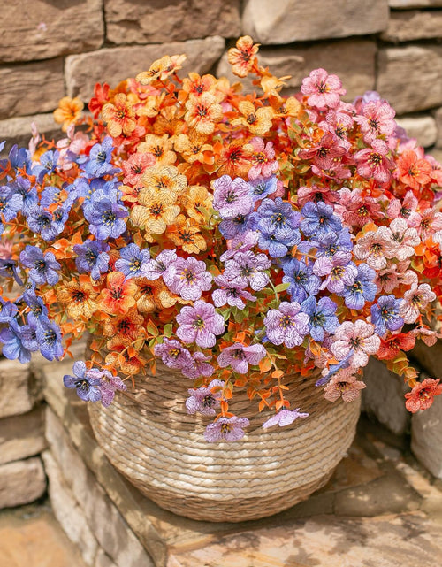 Load image into Gallery viewer, HyeFlora Artificial Fall Flowers Faux Mums with Eucalyptus 12 Bundles Multicolor
